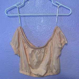 Pink off the shoulder crop top
